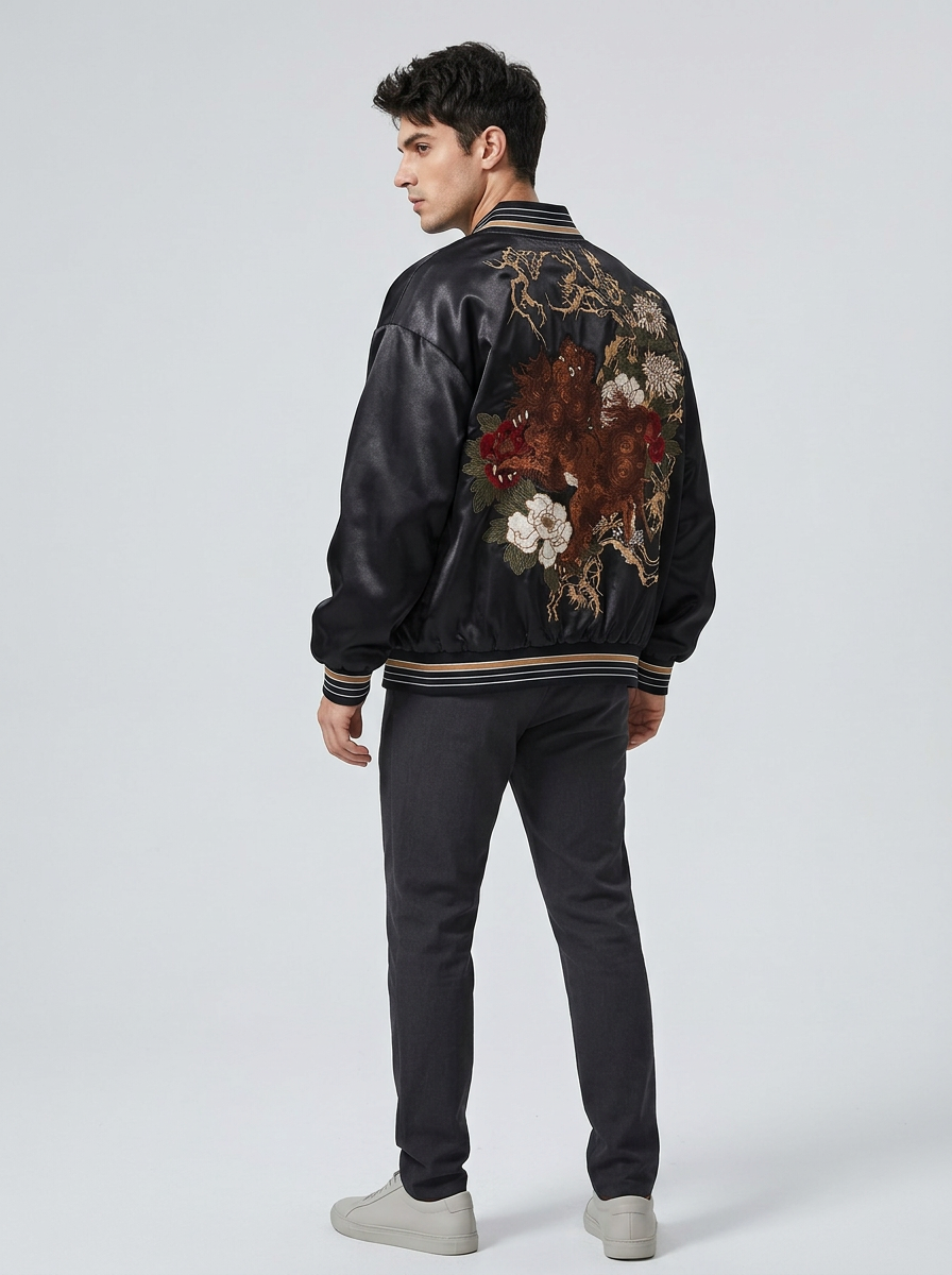Men's Jacket Embroidered Bomber | Varsity