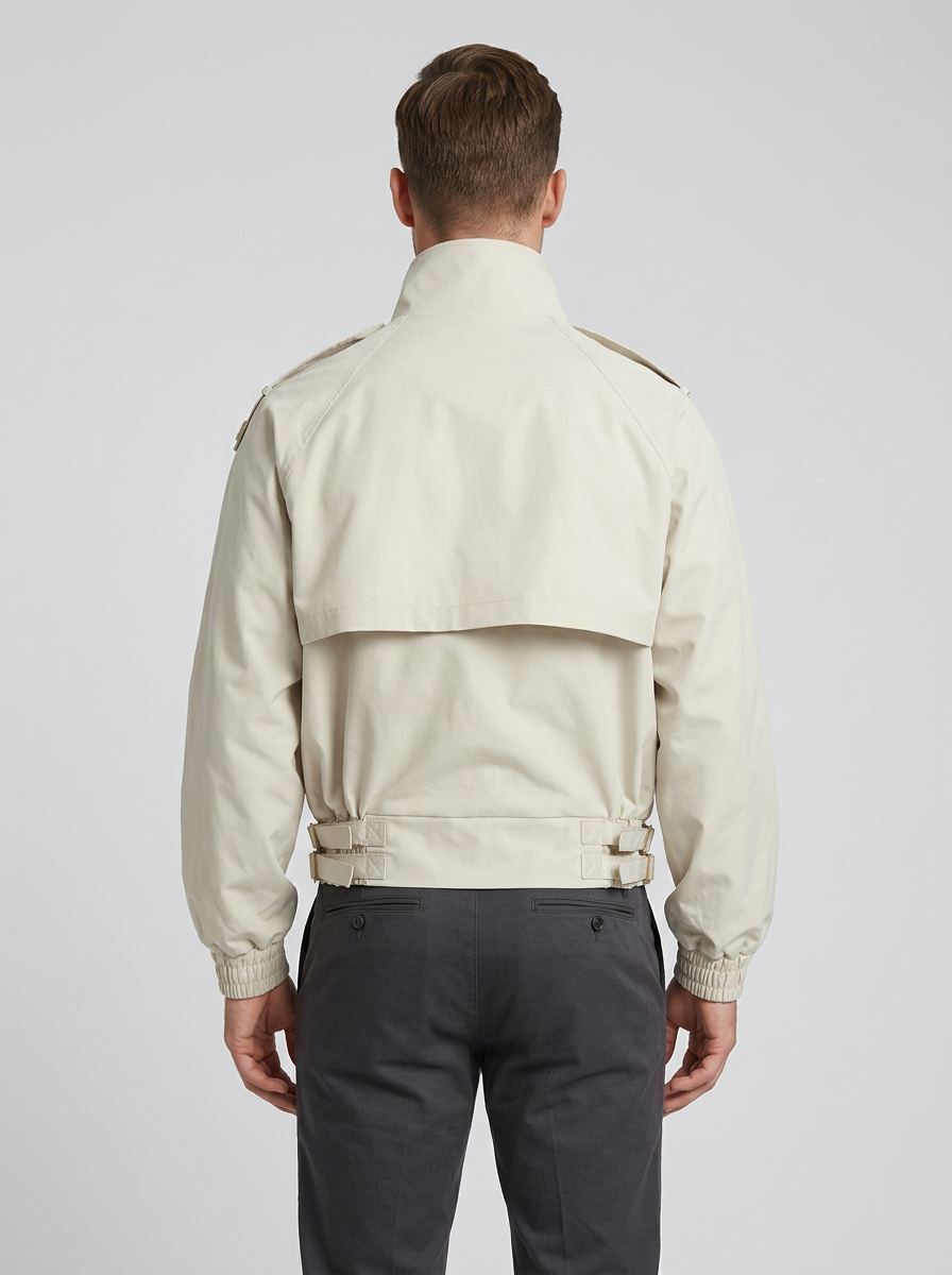 Men's Jacket Stand Collar | Waist Strap