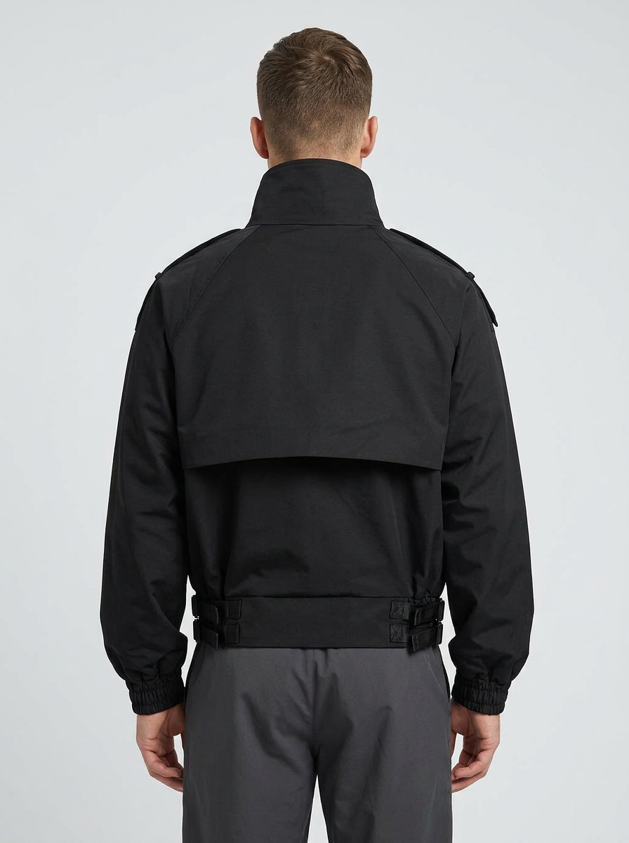 Men's Jacket Stand Collar | Waist Strap