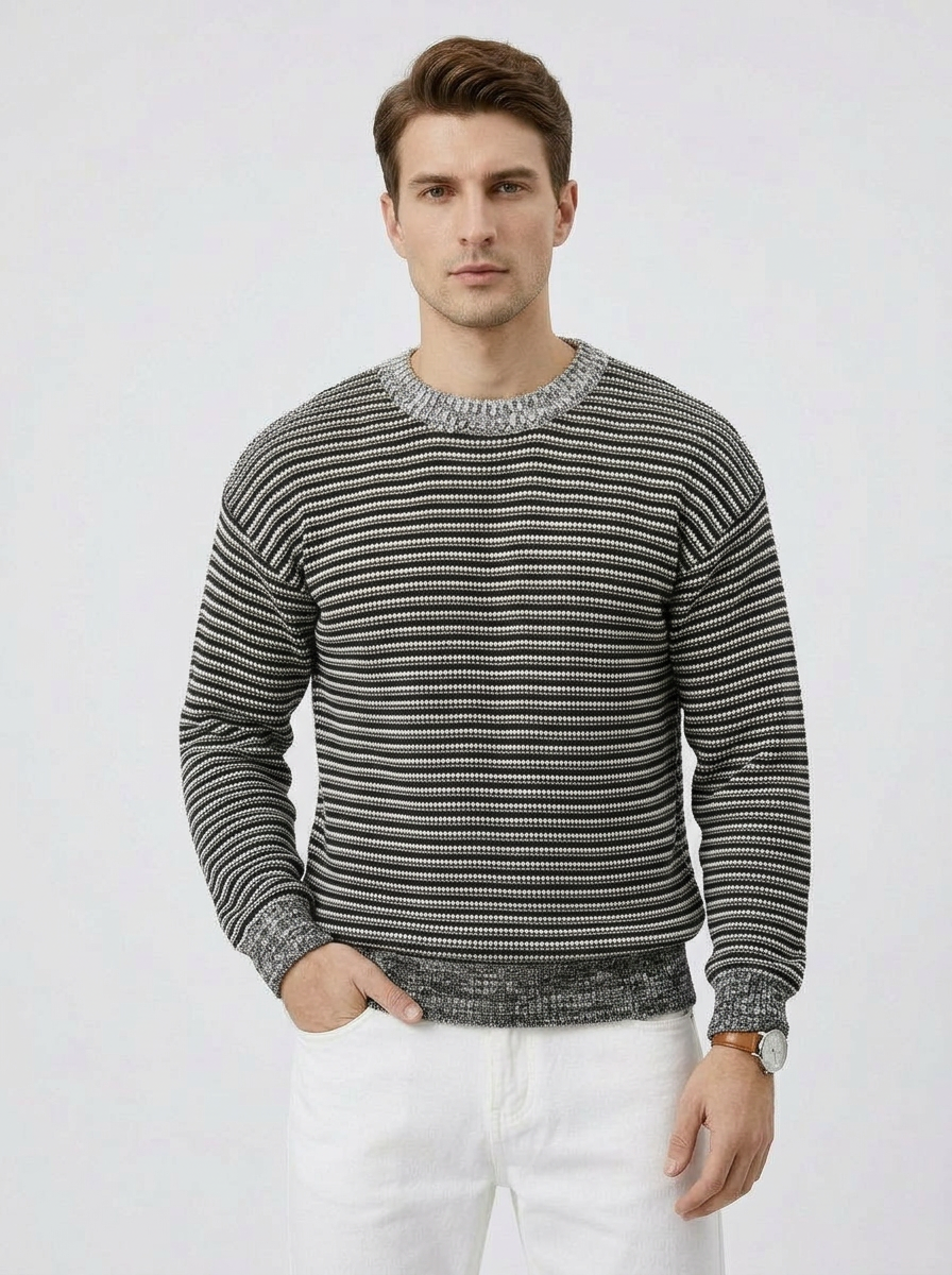 Men's Sweater Striped Crewneck | Casual