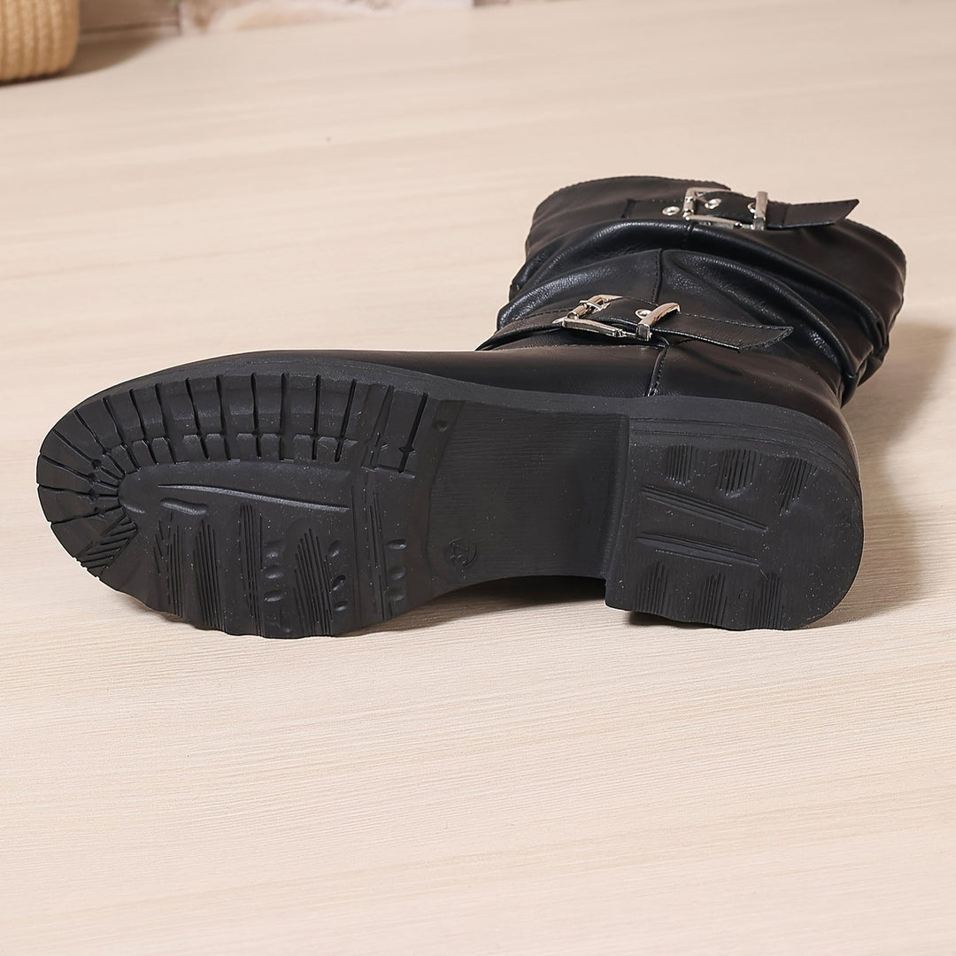 Miles | Women's Slouchy Ankle Boots with Buckle Details