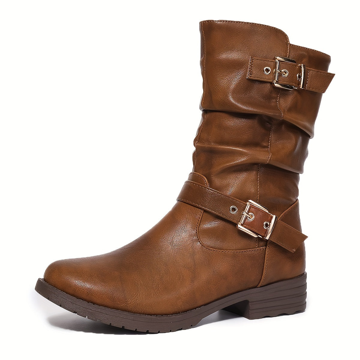 Miles | Women's Slouchy Ankle Boots with Buckle Details