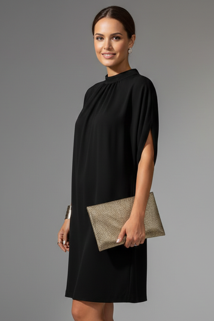 Vivian | Women's Mock-Neck Mini Dress with Split Sleeves
