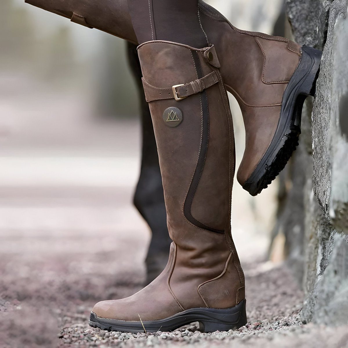 Natalie | Women's Knee-High Riding Boots with Buckle Strap