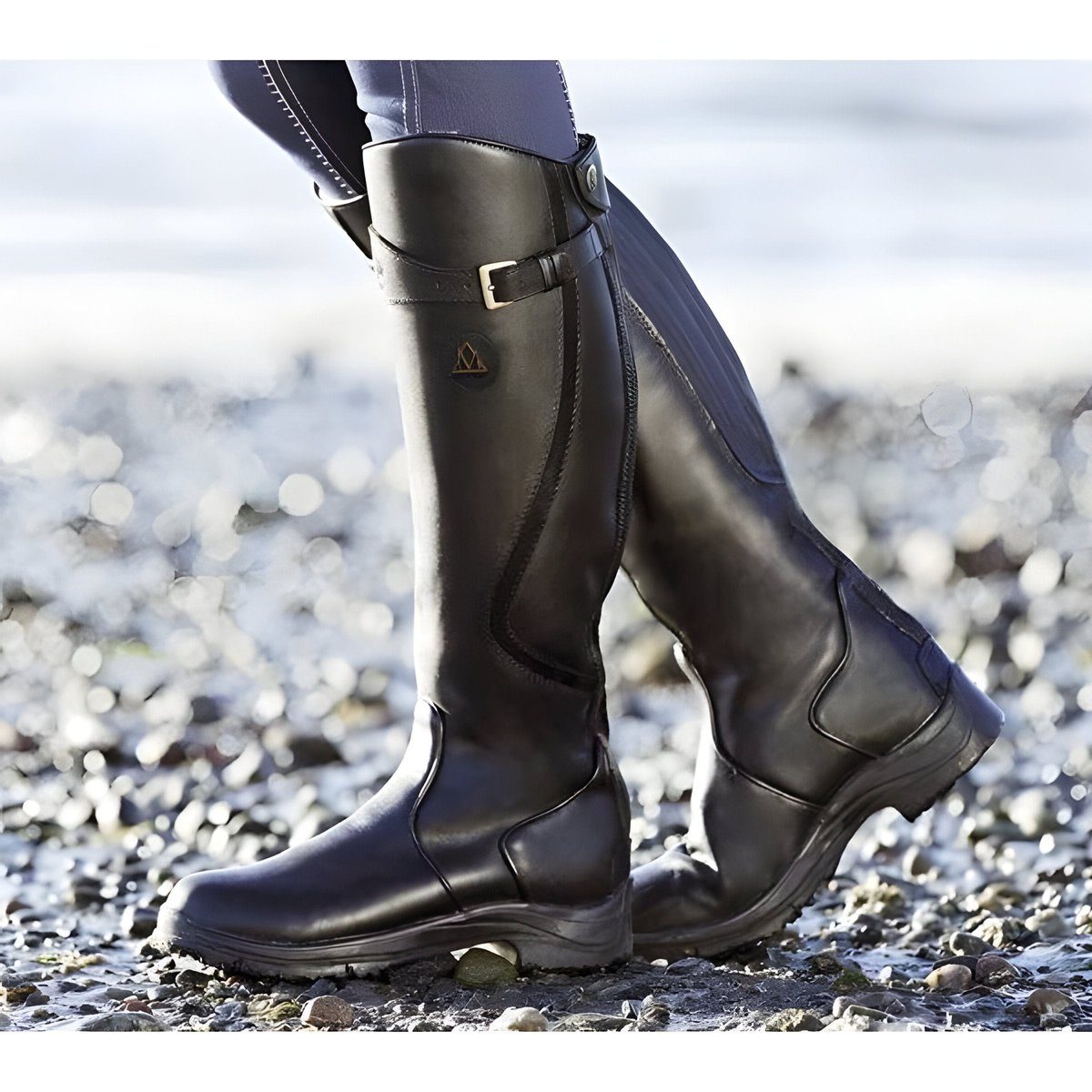 Natalie | Women's Knee-High Riding Boots with Buckle Strap
