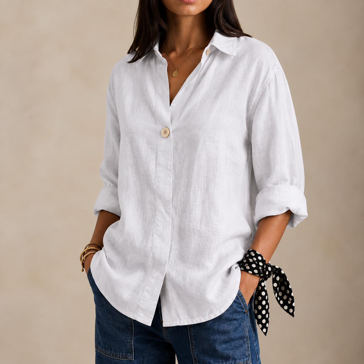 Nuvielle | Women's Relaxed V-Neck Blouse