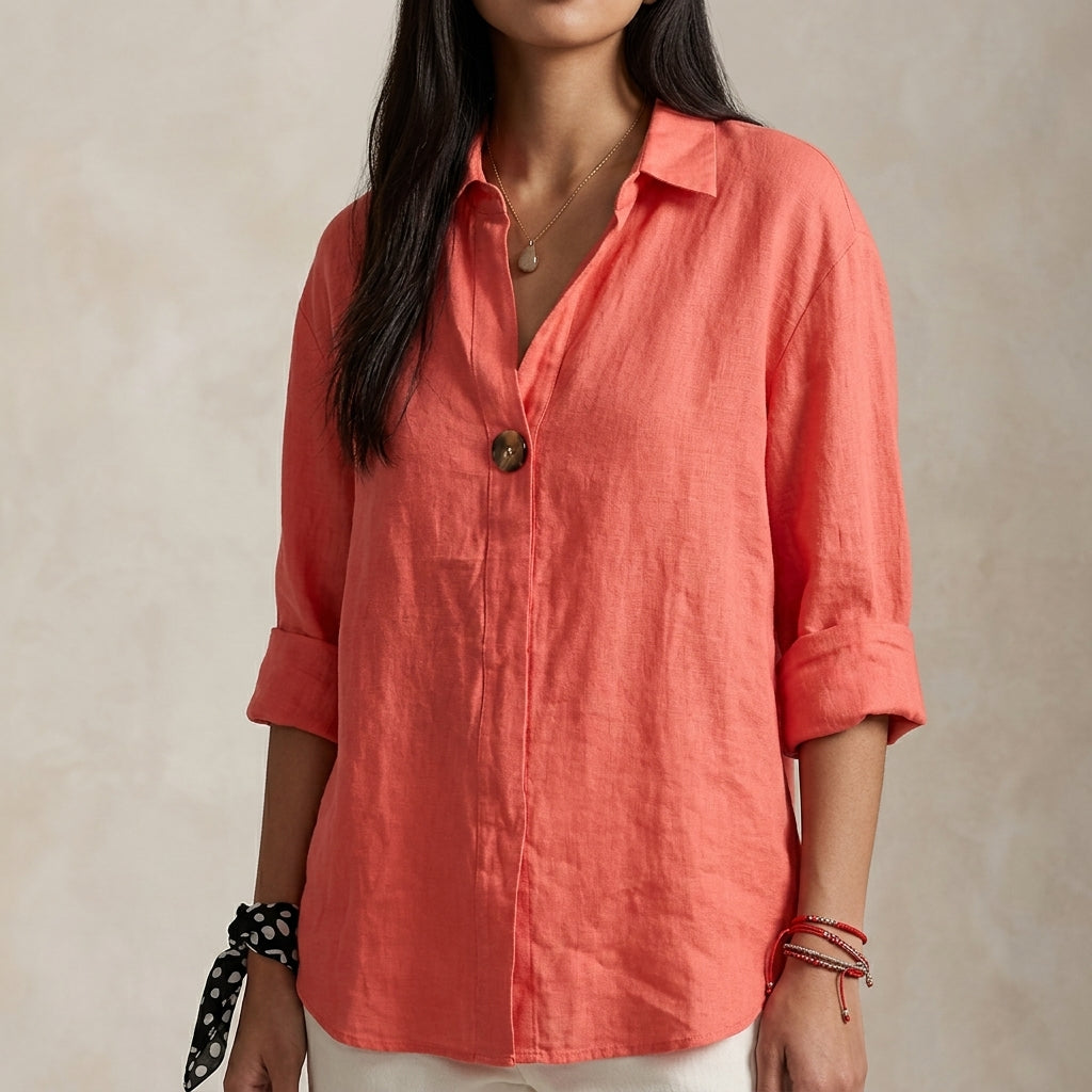 Nuvielle | Women's Relaxed V-Neck Blouse