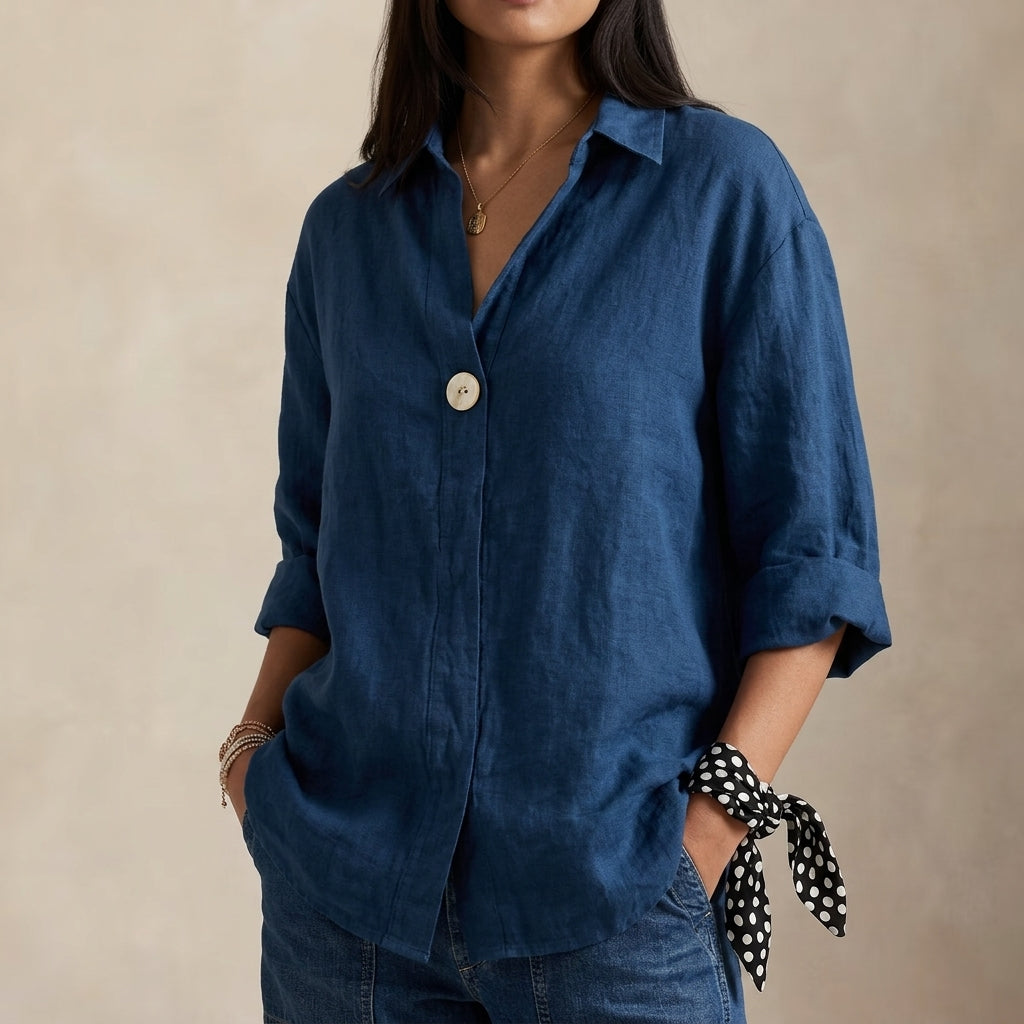 Nuvielle | Women's Relaxed V-Neck Blouse