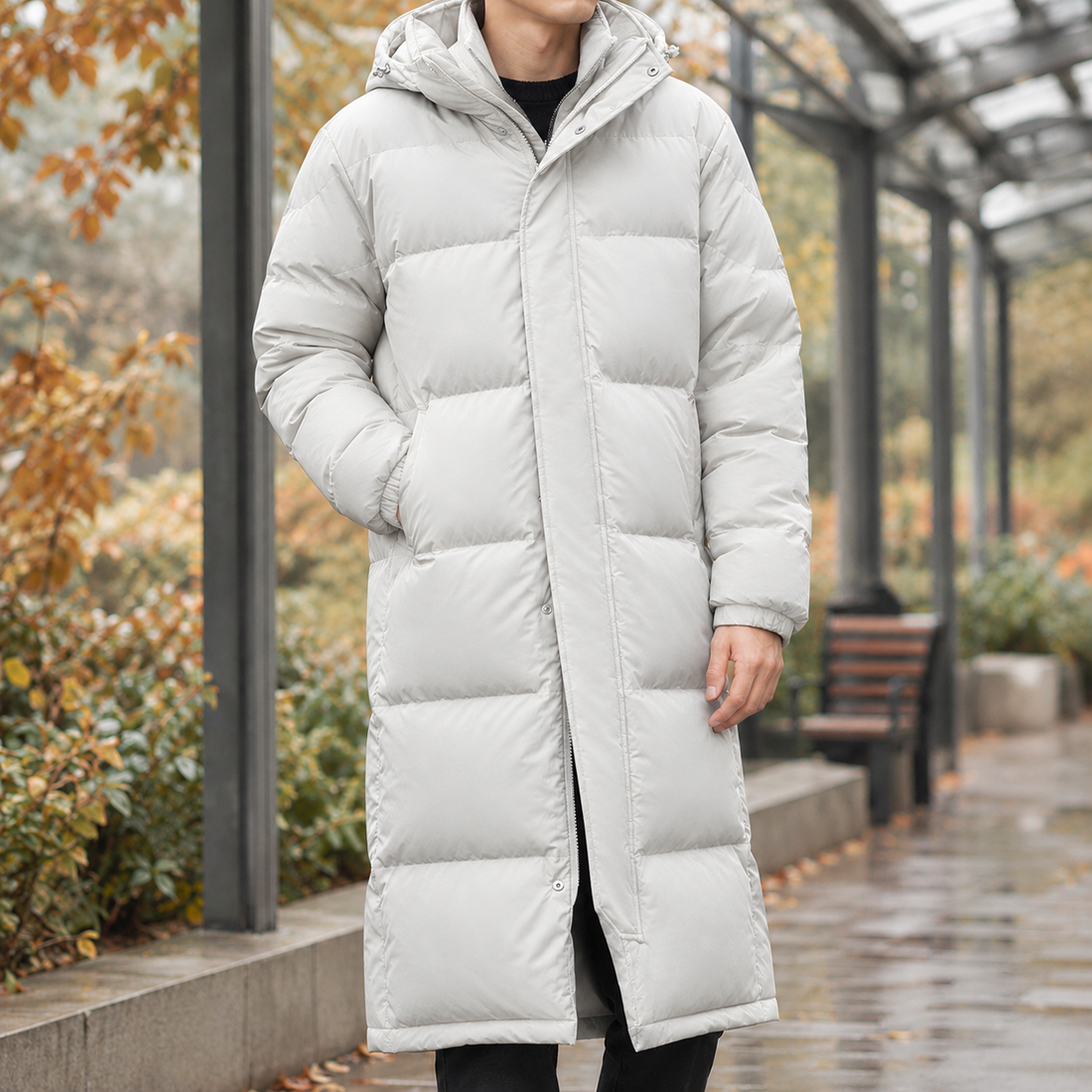 Everett | Men's Longline Hooded Puffer Coat