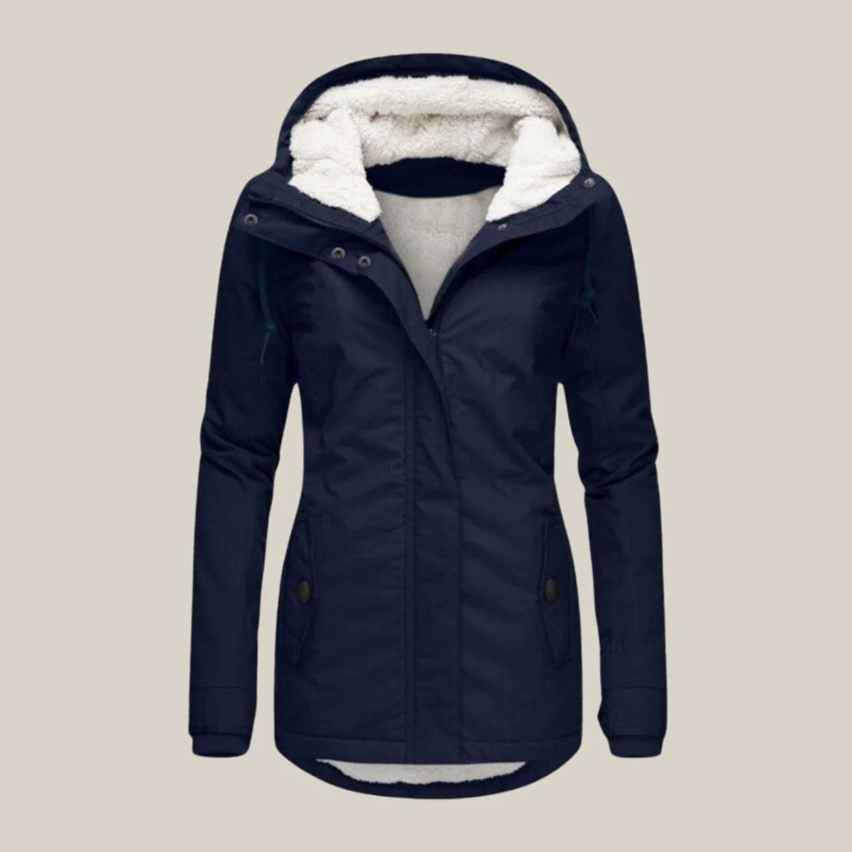 Charlotte | Women's Hooded Winter Parka Jacket with Soft-Lined Interior and Zip Front