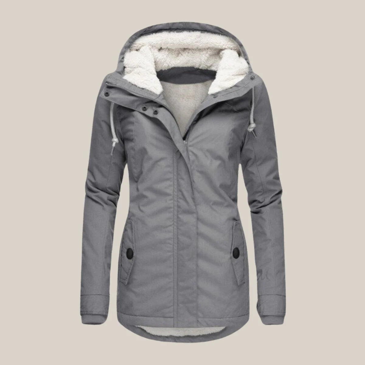 Charlotte | Women's Hooded Winter Parka Jacket with Soft-Lined Interior and Zip Front