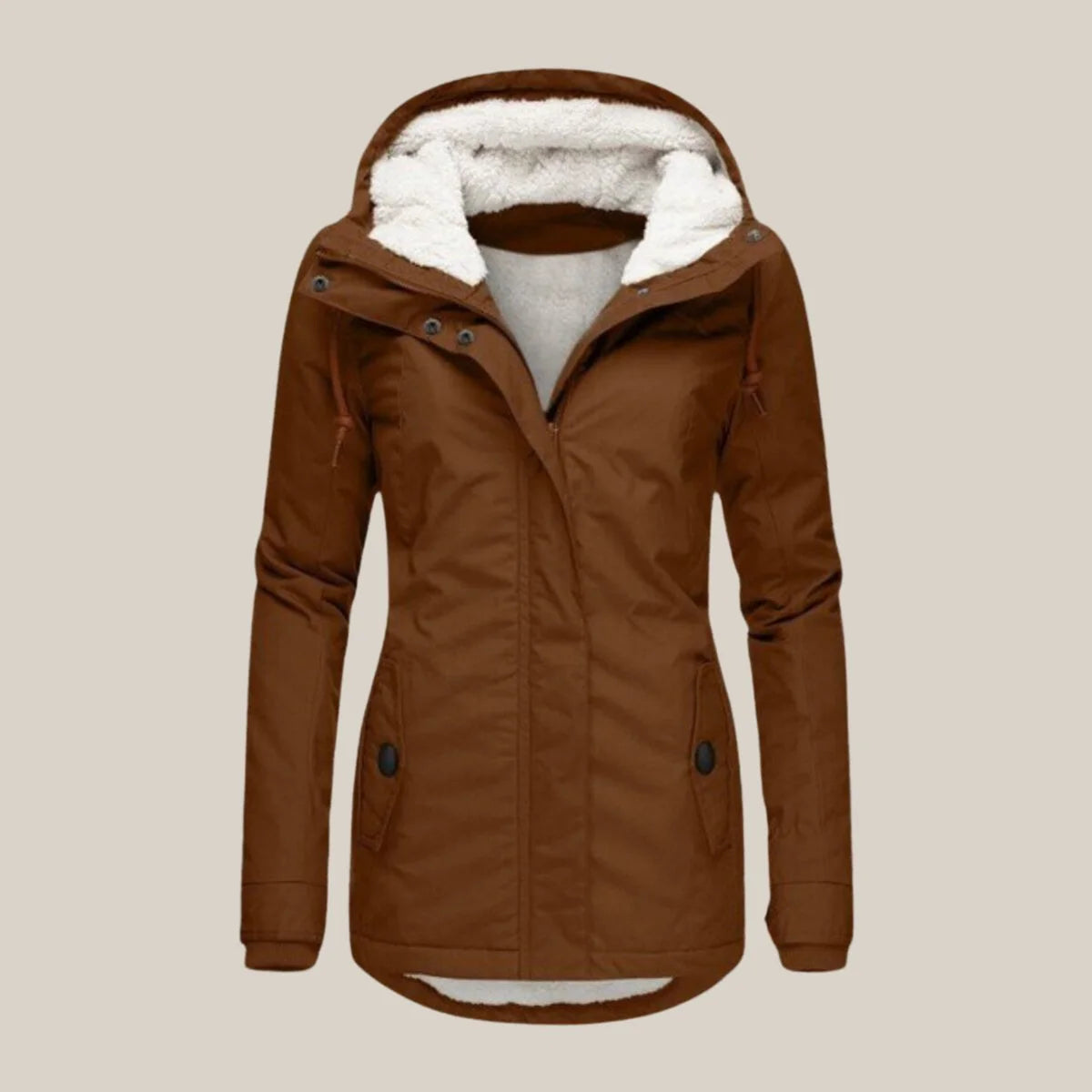 Charlotte | Women's Hooded Winter Parka Jacket with Soft-Lined Interior and Zip Front