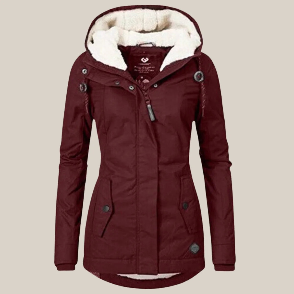Charlotte | Women's Hooded Winter Parka Jacket with Soft-Lined Interior and Zip Front