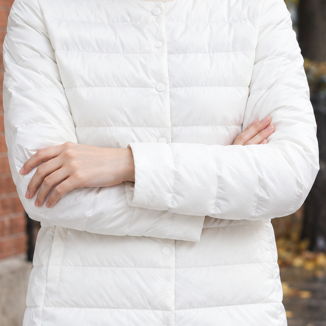 Eliza | Women's Collarless Quilted Snap-Front Jacket
