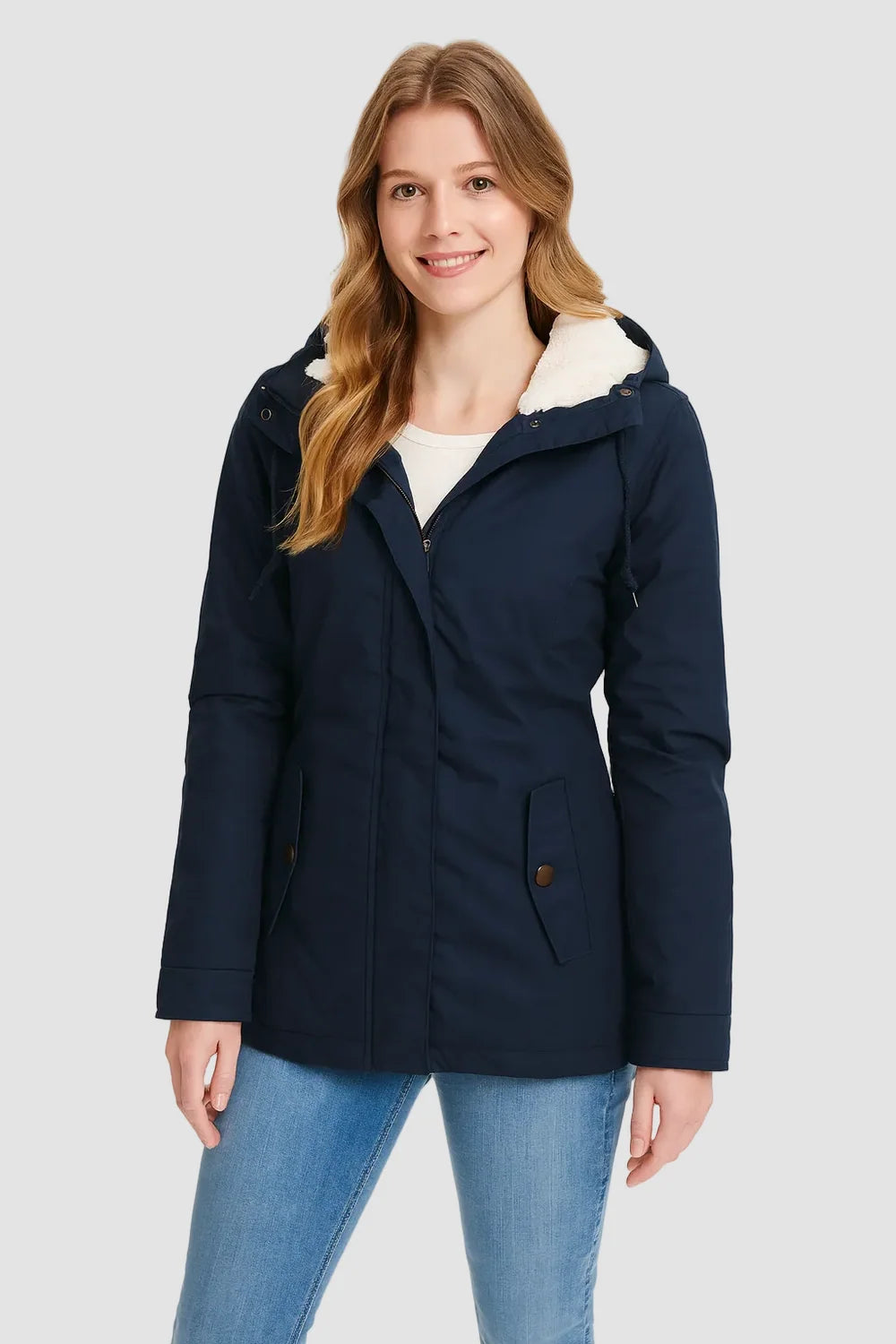 Charlotte | Women's Hooded Winter Parka Jacket with Soft-Lined Interior and Zip Front
