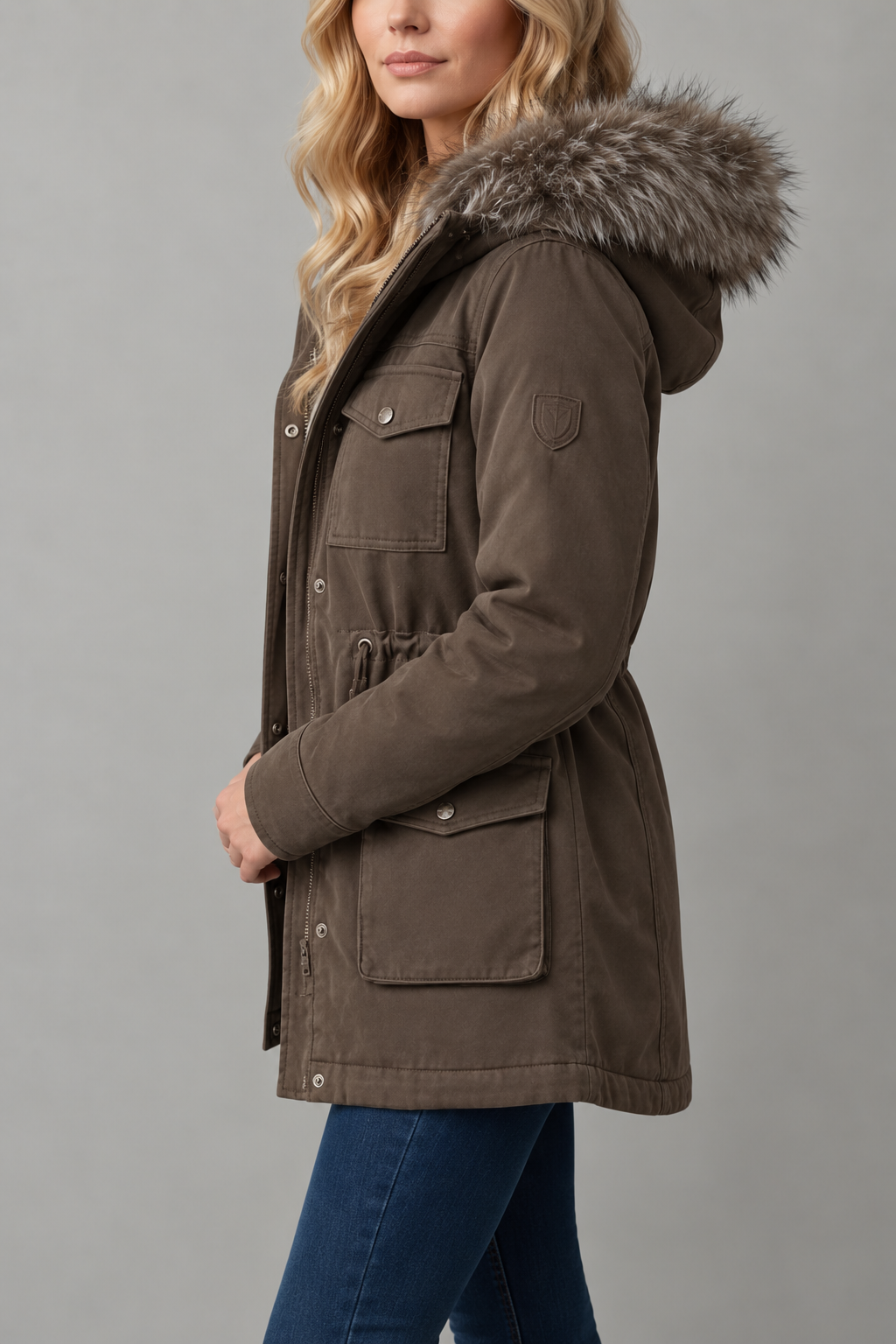 Riley | Women's Hooded Parka with Drawstring Waist