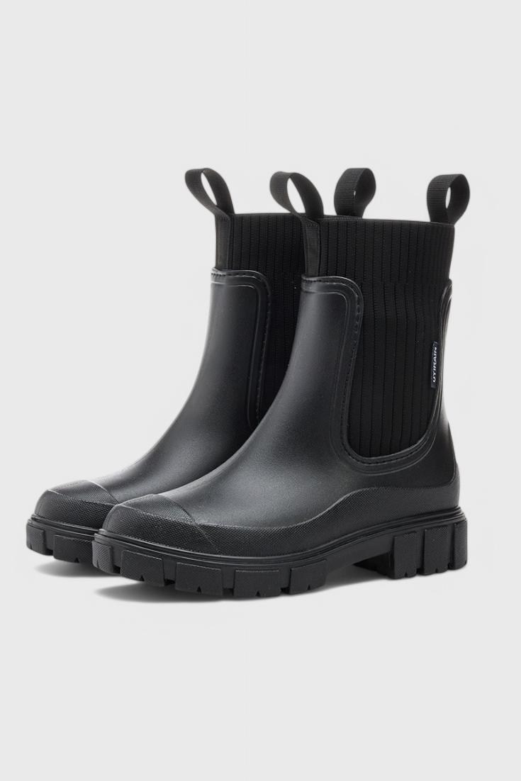 Rose | Women's Chunky Chelsea Rain Boots with Ribbed Ankle Collar