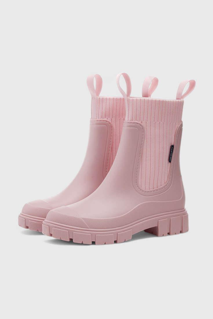 Rose | Women's Chunky Chelsea Rain Boots with Ribbed Ankle Collar