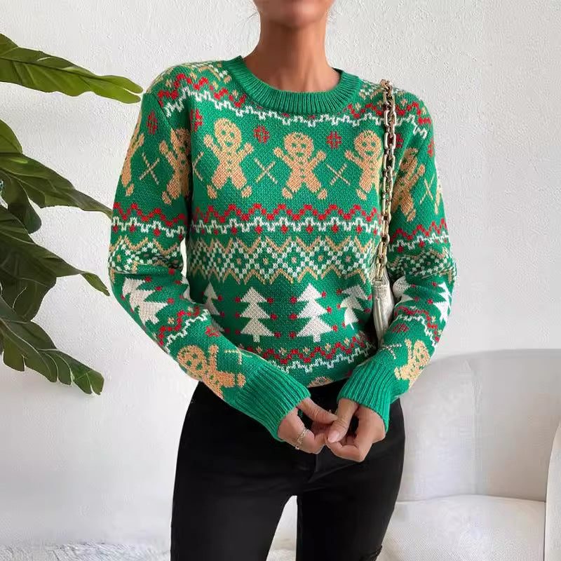Pippa | Women's Gingerbread Christmas Sweater with Fair Isle Pattern
