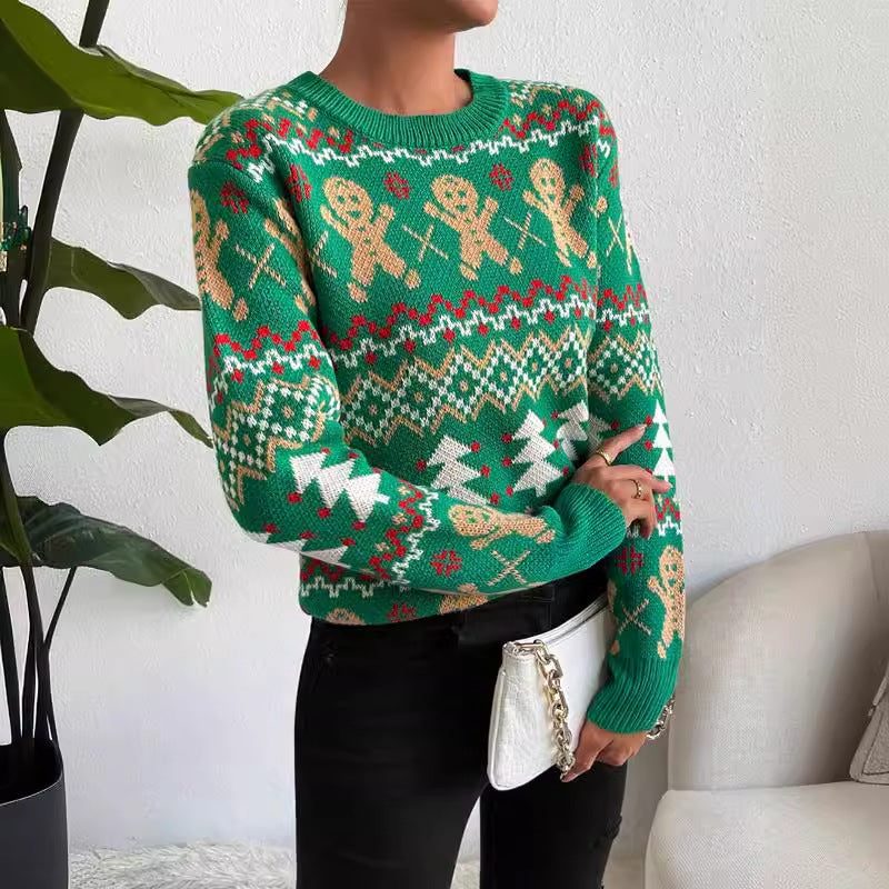 Pippa | Women's Gingerbread Christmas Sweater with Fair Isle Pattern