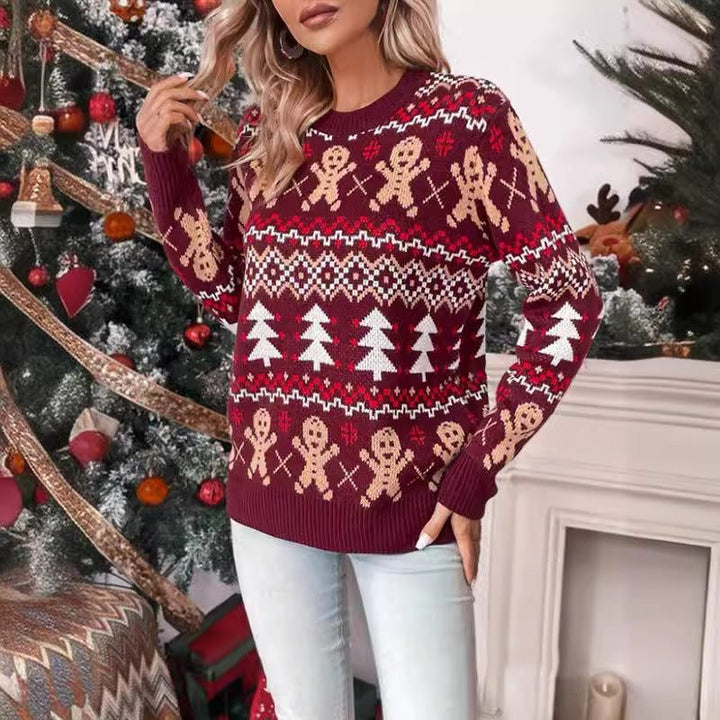 Pippa | Women's Gingerbread Christmas Sweater with Fair Isle Pattern