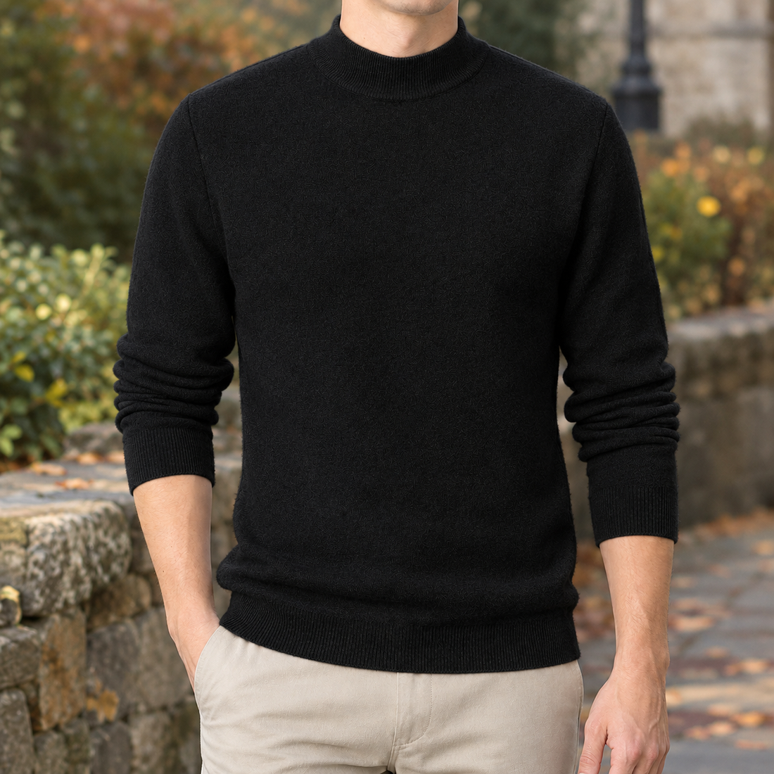 Miles | Men's Slim-Fit Mock Neck Sweater