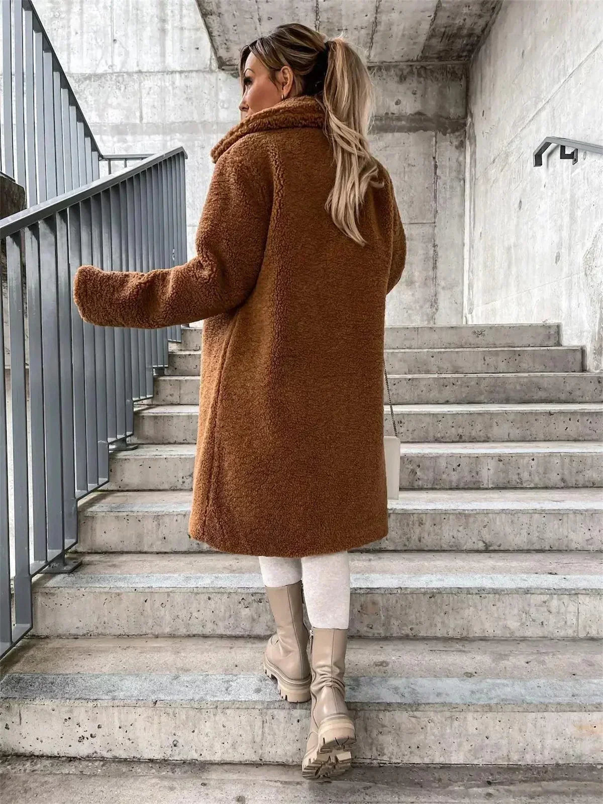 Odette | Women's Longline Teddy Fleece Coat