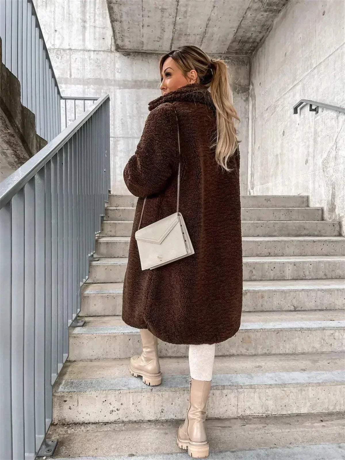 Odette | Women's Longline Teddy Fleece Coat