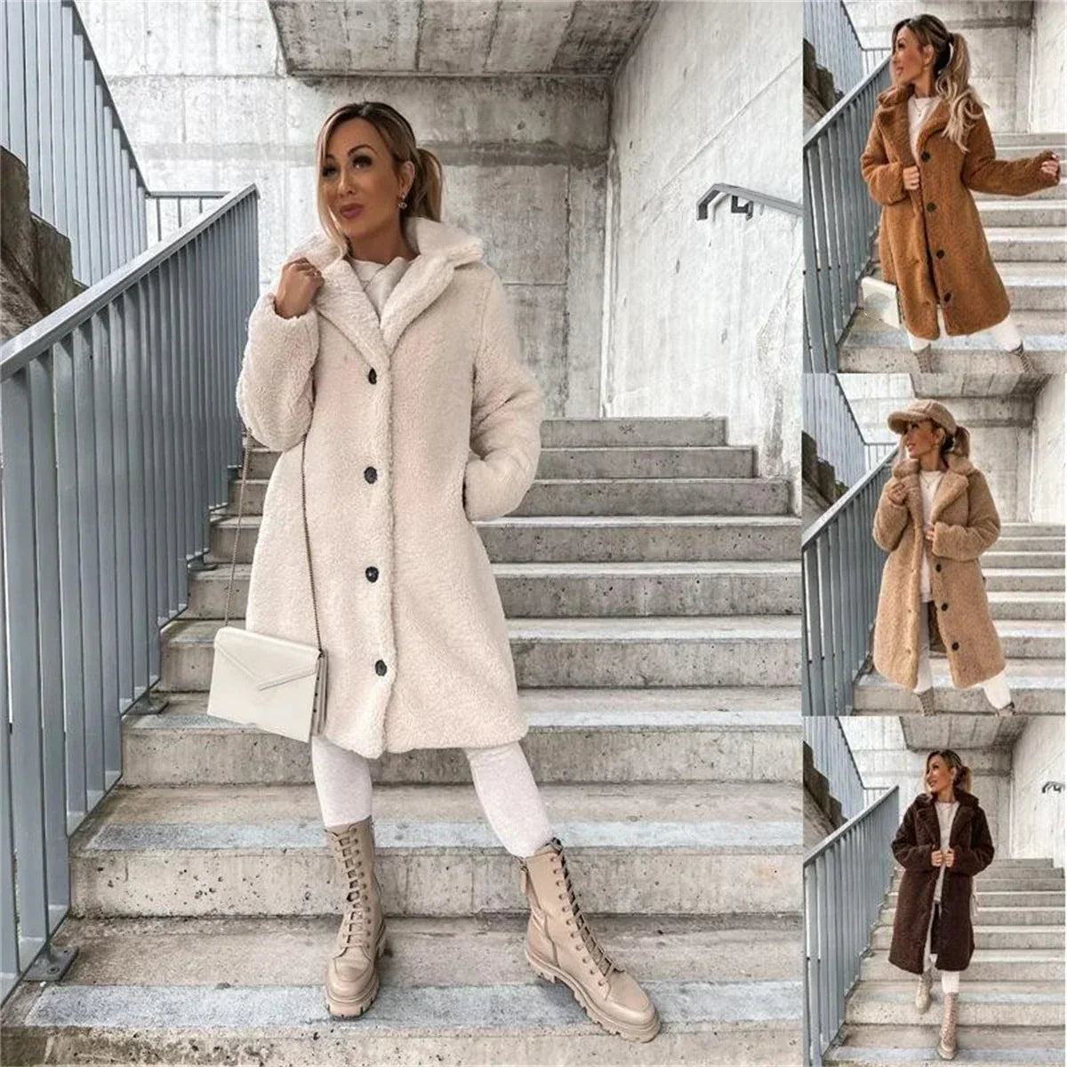 Odette | Women's Longline Teddy Fleece Coat
