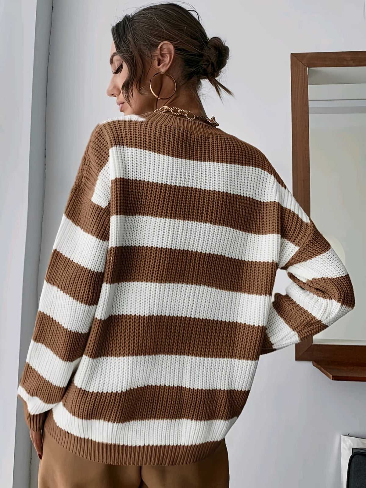 Tessa | Women's Striped Oversized Sweater with Dropped Shoulders
