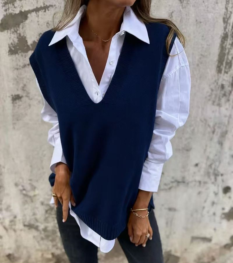 Maeve | Women's V-Neck Knit Sweater Vest