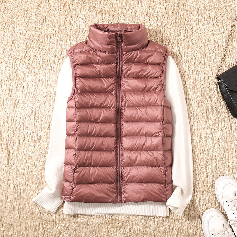 Viremont | Women's Padded Gilet with Stand Collar and Zip Front