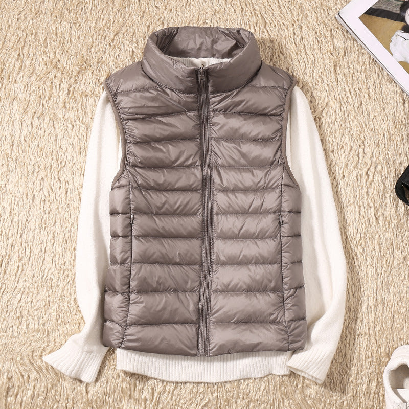 Viremont | Women's Padded Gilet with Stand Collar and Zip Front
