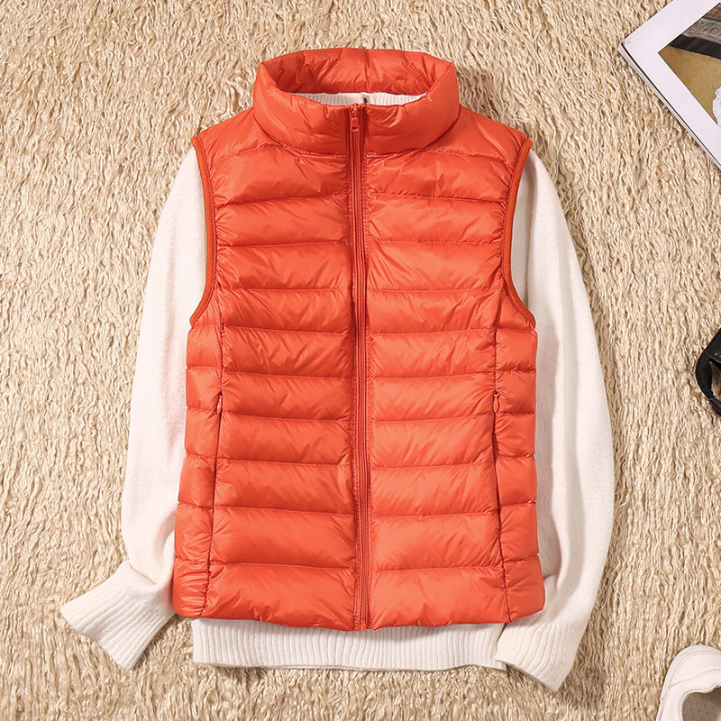Viremont | Women's Padded Gilet with Stand Collar and Zip Front