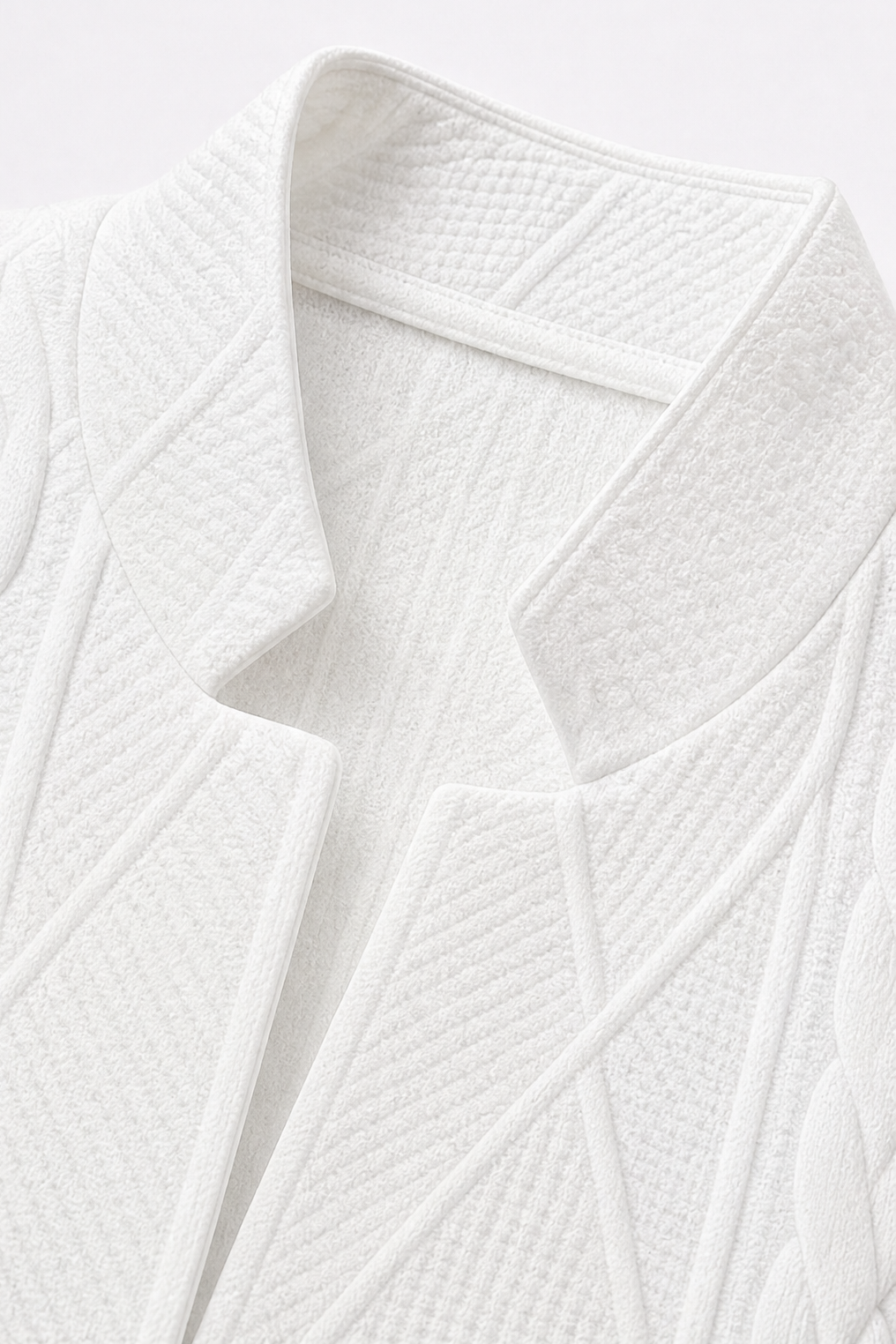 Mallory | Women's Textured Button-Front Blazer with Stand Collar and Diamond Pattern
