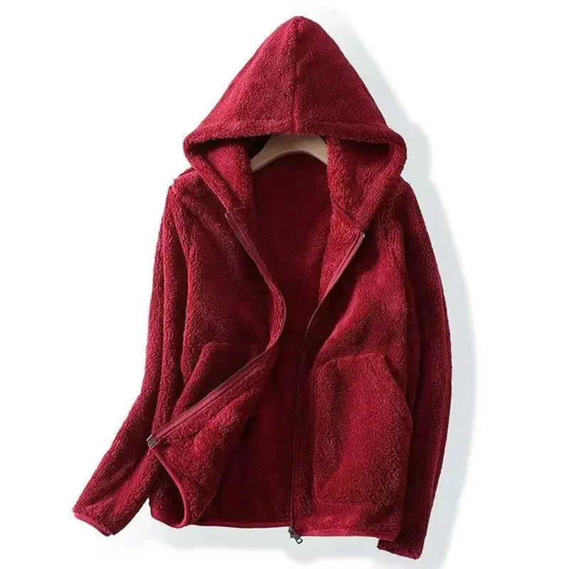 Hazel | Women's Hooded Teddy Zip-Up Jacket