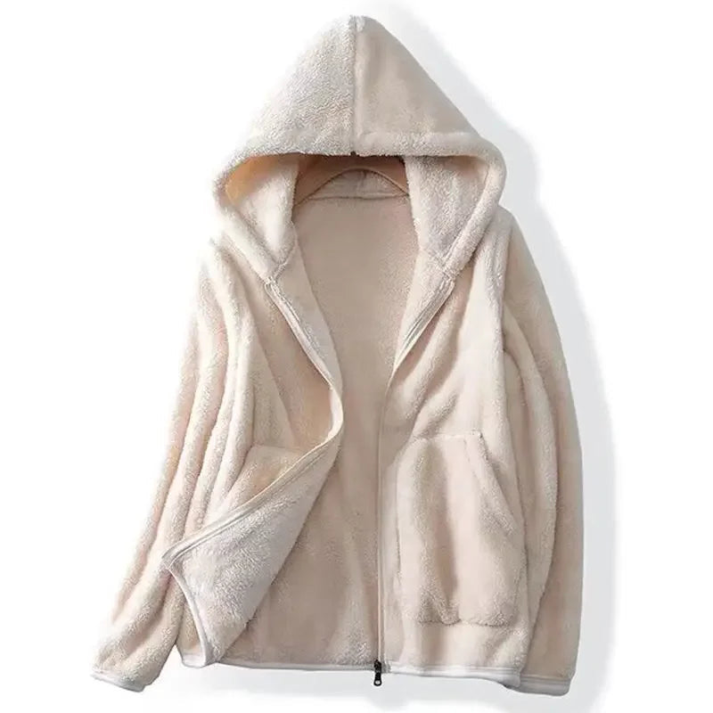 Hazel | Women's Hooded Teddy Zip-Up Jacket