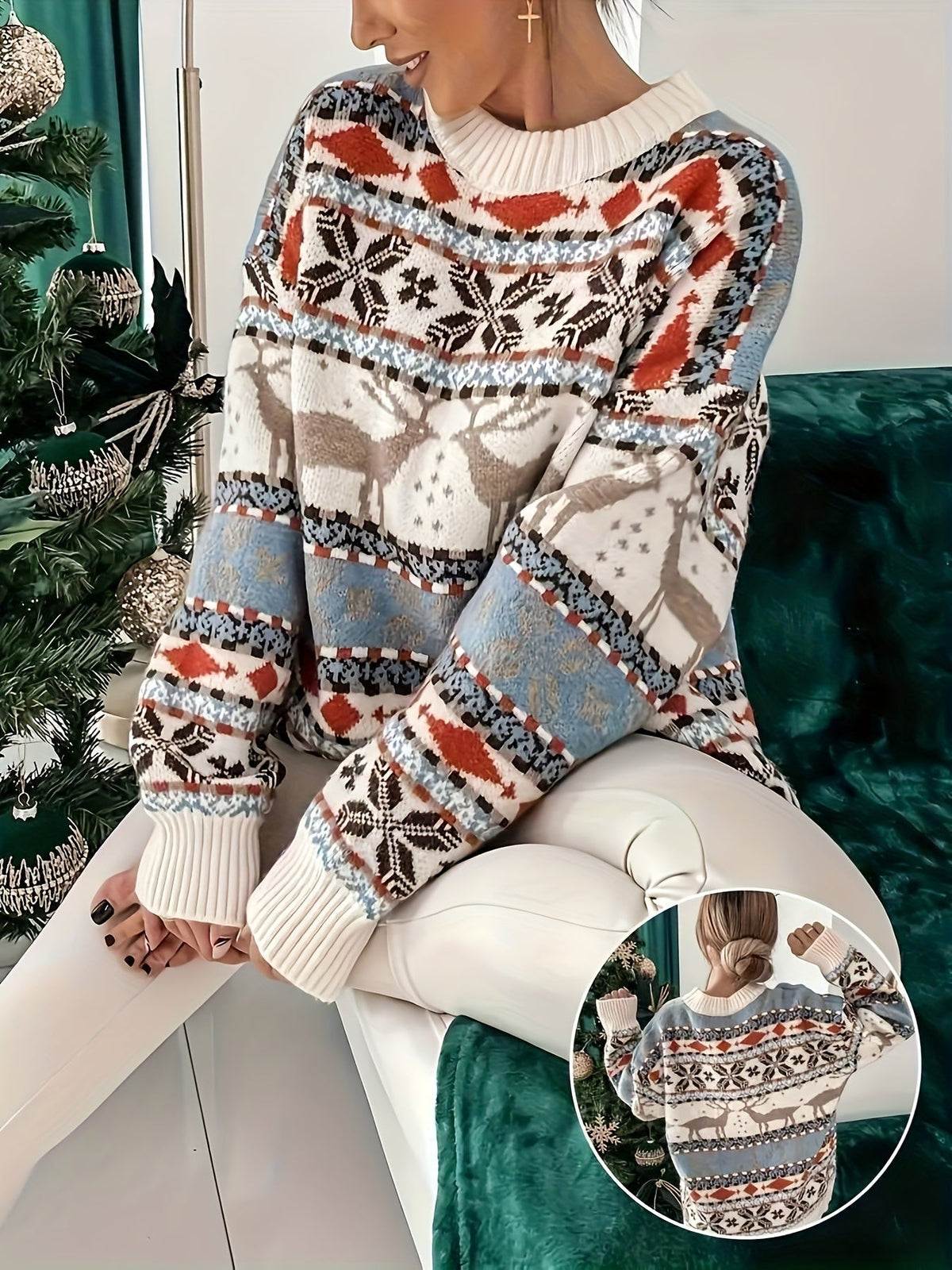 Greta | Women's Festive Fair Isle Snowflake Sweater