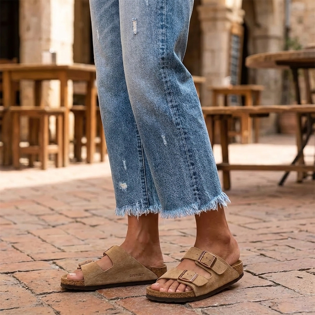 Megan | Women's High-Waisted Cropped Straight-Leg Jeans with Frayed Hem
