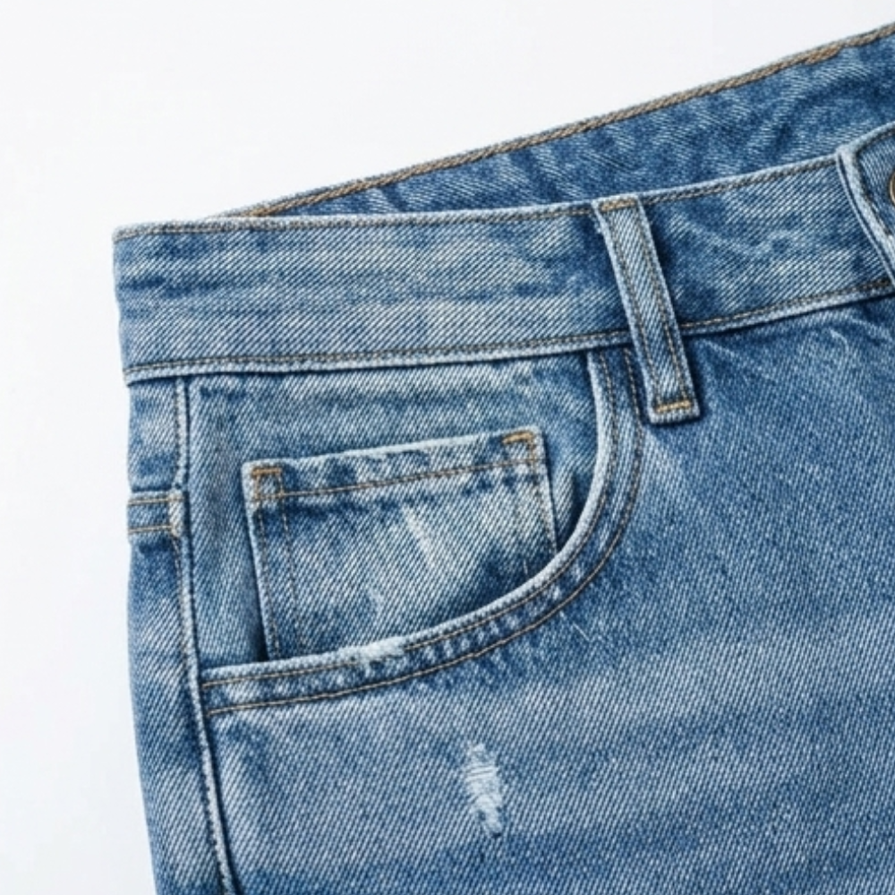 Megan | Women's High-Waisted Cropped Straight-Leg Jeans with Frayed Hem