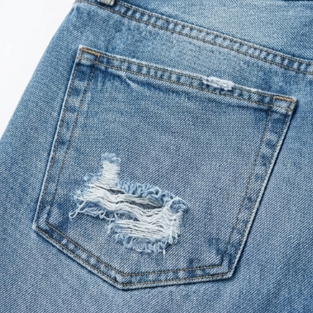 Megan | Women's High-Waisted Cropped Straight-Leg Jeans with Frayed Hem