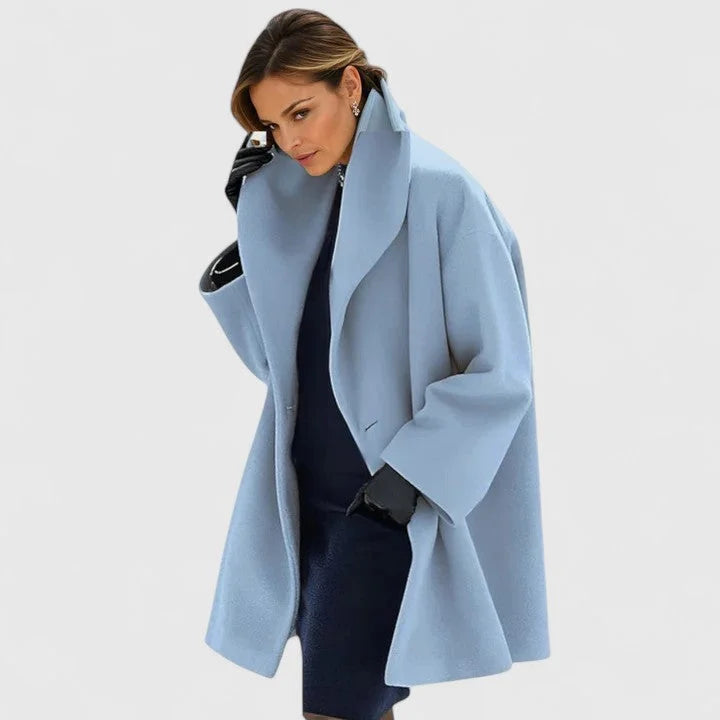 Beatrice | Women's Oversized Longline Coat with Wide Shawl Collar and Relaxed Fit