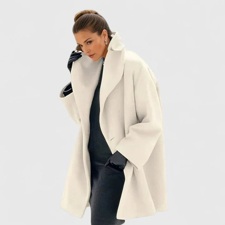 Beatrice | Women's Oversized Longline Coat with Wide Shawl Collar and Relaxed Fit