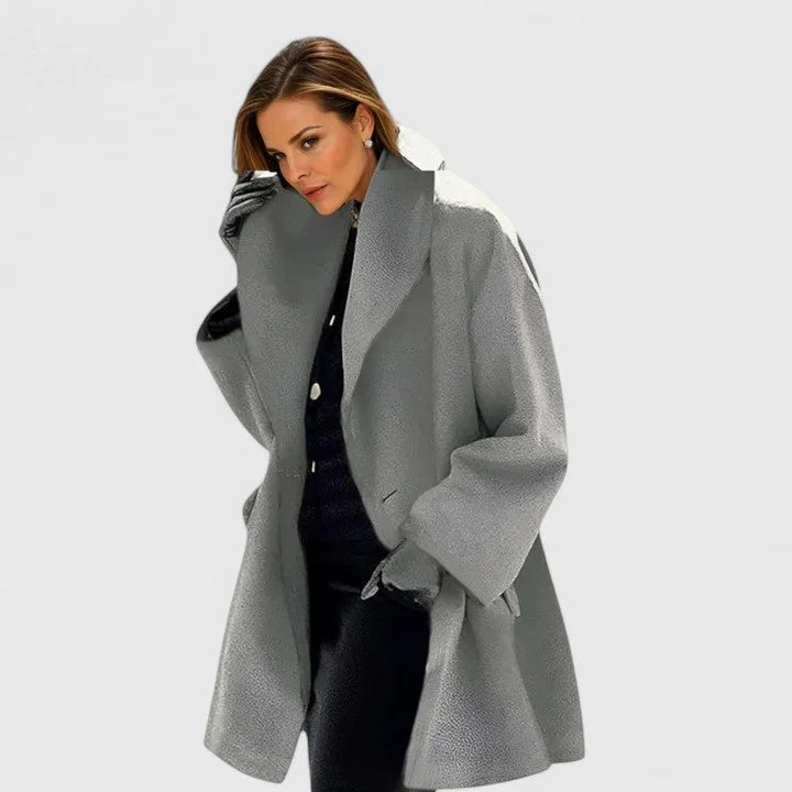 Beatrice | Women's Oversized Longline Coat with Wide Shawl Collar and Relaxed Fit