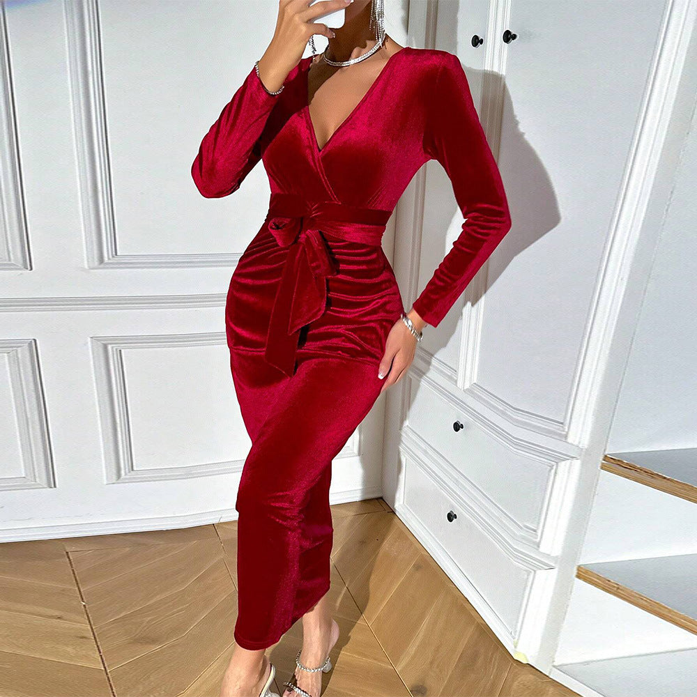 Fiona | Women's Ruched Wrap Midi Dress