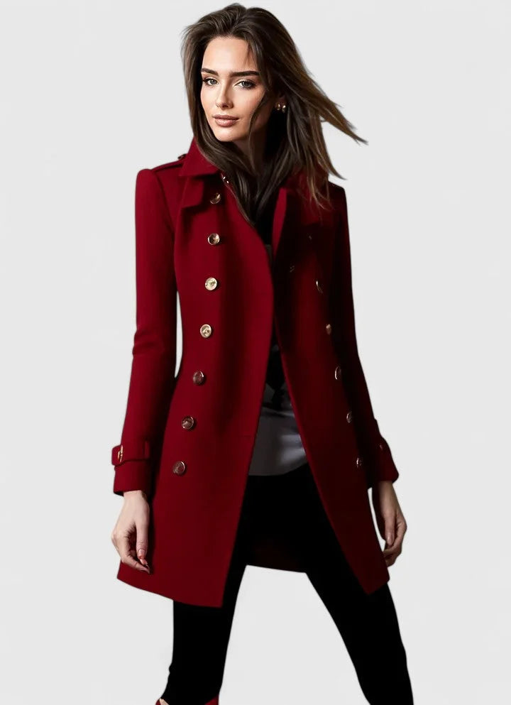 Vanessa | Women's Double-Breasted Tailored Coat with Notched Lapels
