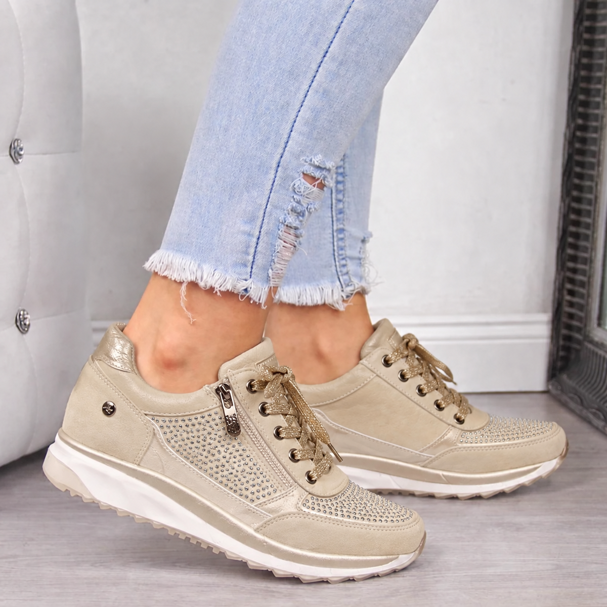 Wesleya | Women's Orthopedic Sneakers with Side Zip