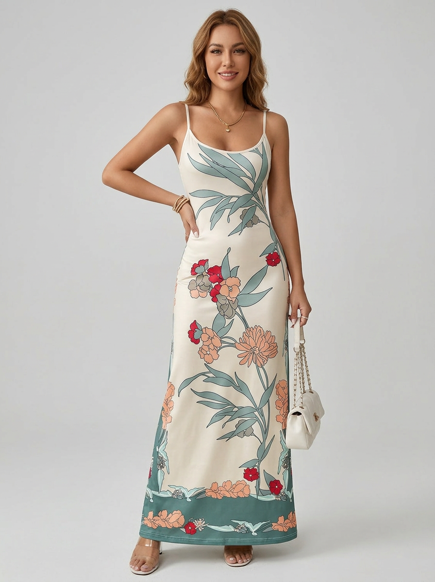 Women's Maxi Dress Spaghetti Strap Floral | Summer