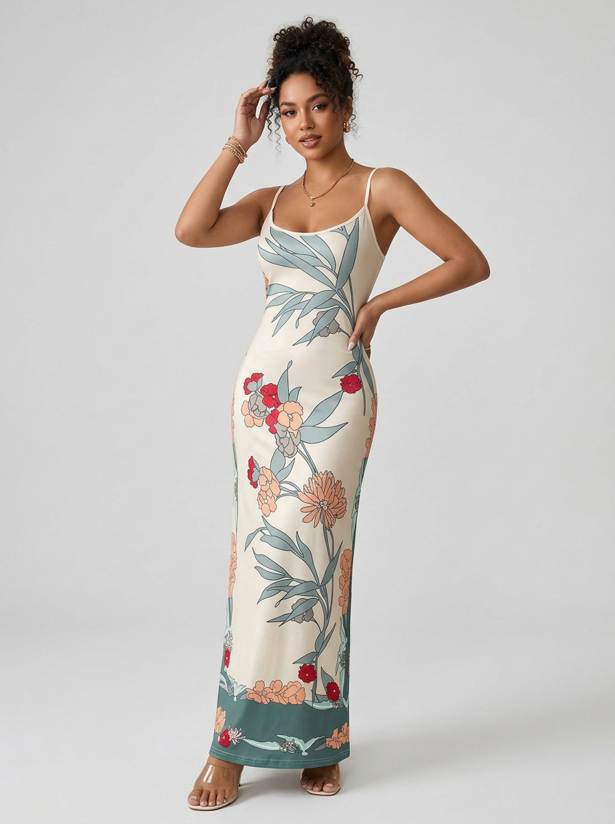 Women's Maxi Dress Spaghetti Strap Floral | Summer