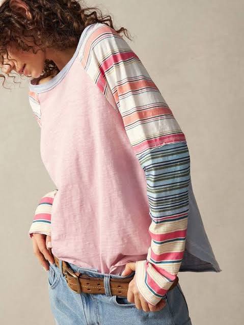 Felicity | Women's Striped Raglan Long-Sleeve Top